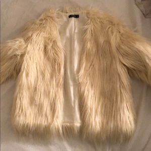 Faux Fur White Coat